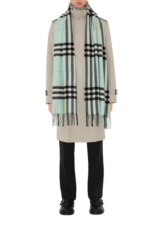 Wide Check Cashmere Scarf, , hi-res