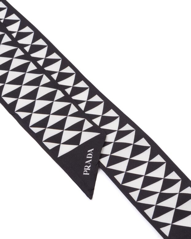 Printed silk tie, , hi-res