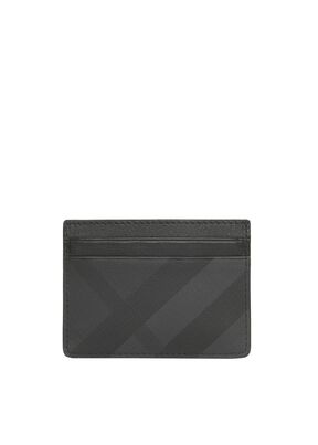 London Check and Leather Card Case, , hi-res