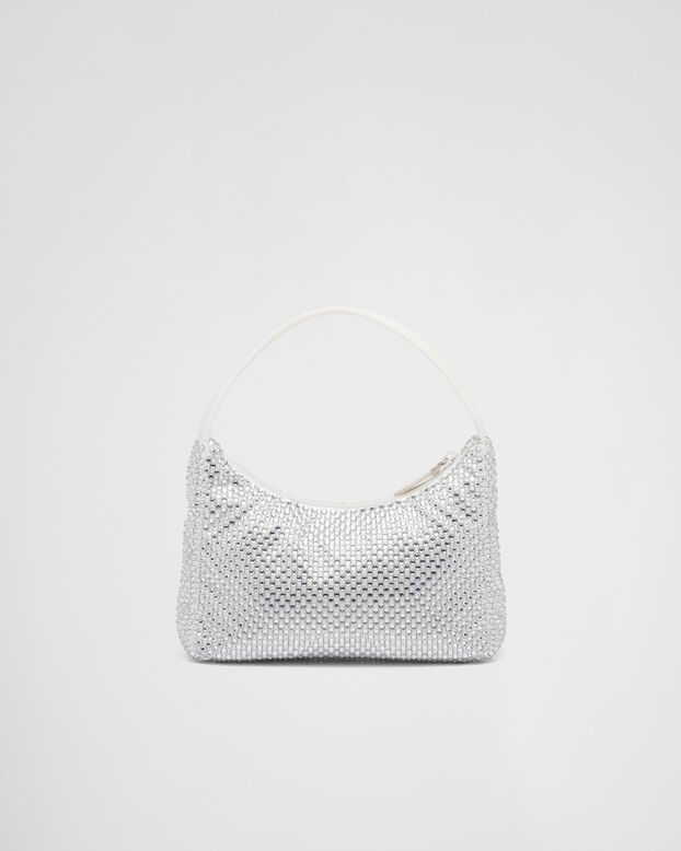 Satin mini-bag with crystals, , hi-res