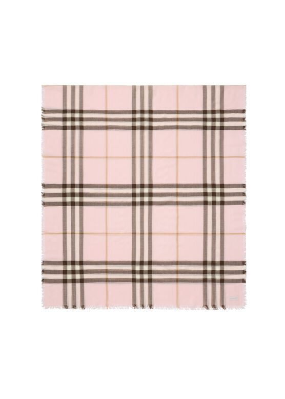 Wide Check Wool Scarf, , hi-res