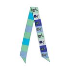 Jean Schlumberger by Tiffany Bird on a Rock Ribbon Scarf in Infinity Blue Silk
