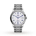 1926 41mm Mens Watch Steel Case Opaline and Blue Dial