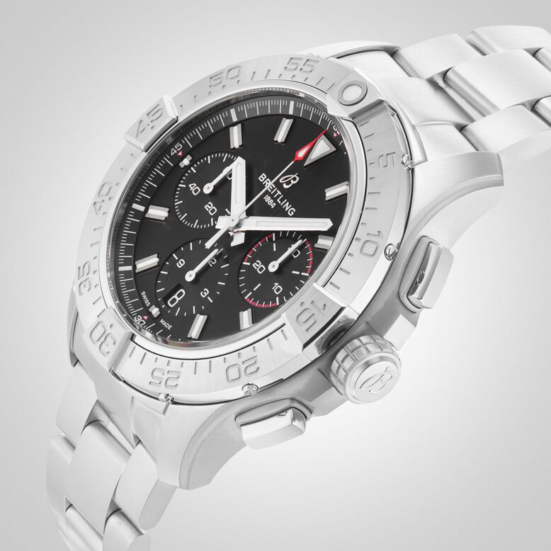 Avenger Chronograph B01 44mm Mens Watch Black Stainless Steel, , hi-res