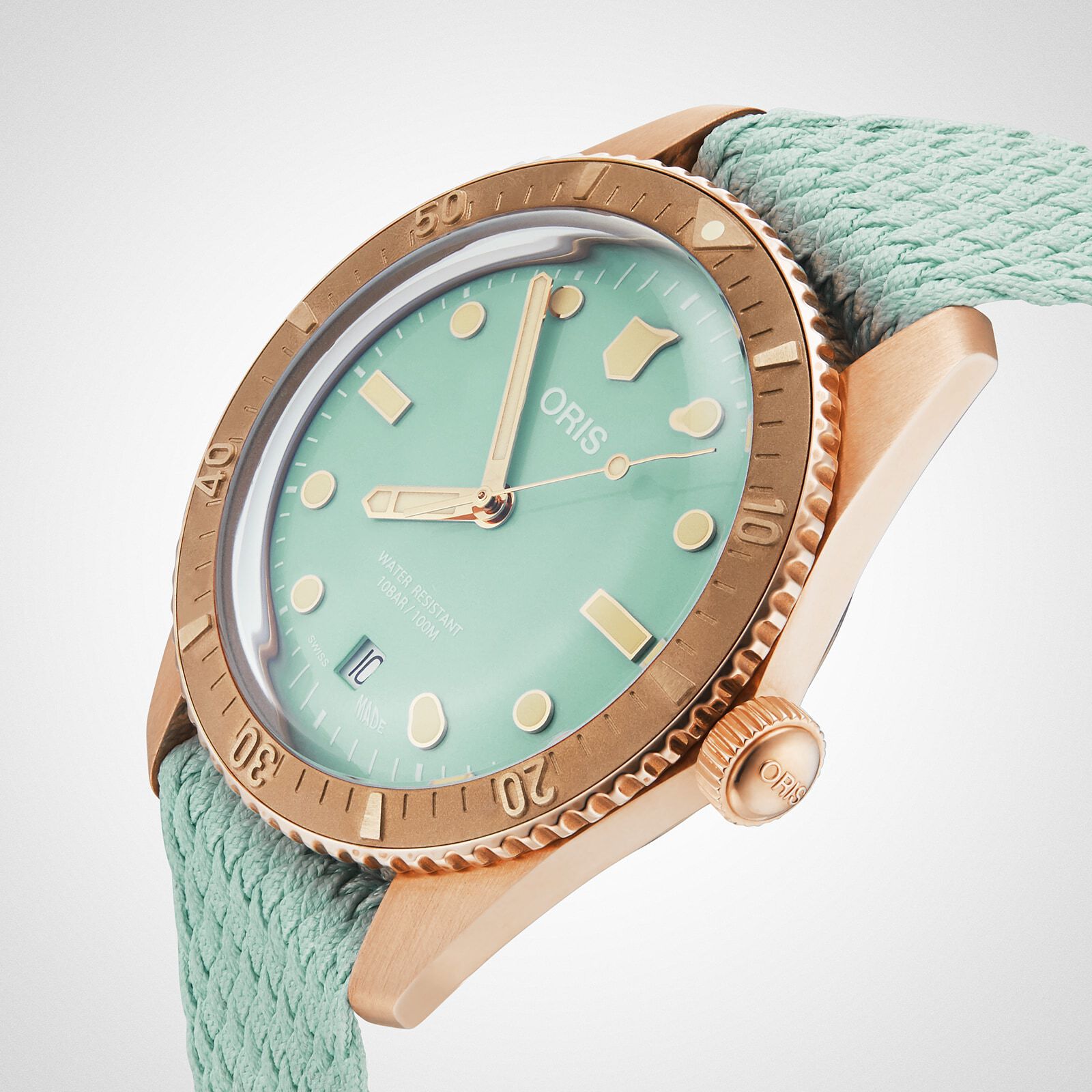 Oris Divers Sixty Five 38mm Cotton Candy Bronze Green Automatic Watch Fine Watches Heathrow Reserve Collect