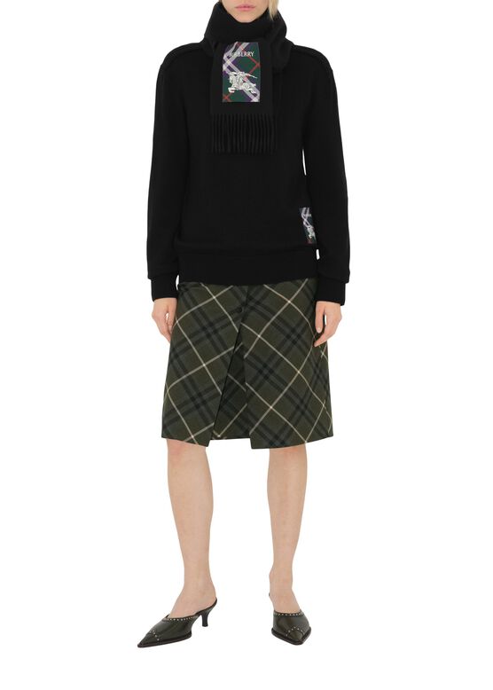 Check Label Cashmere Scarf, , hi-res