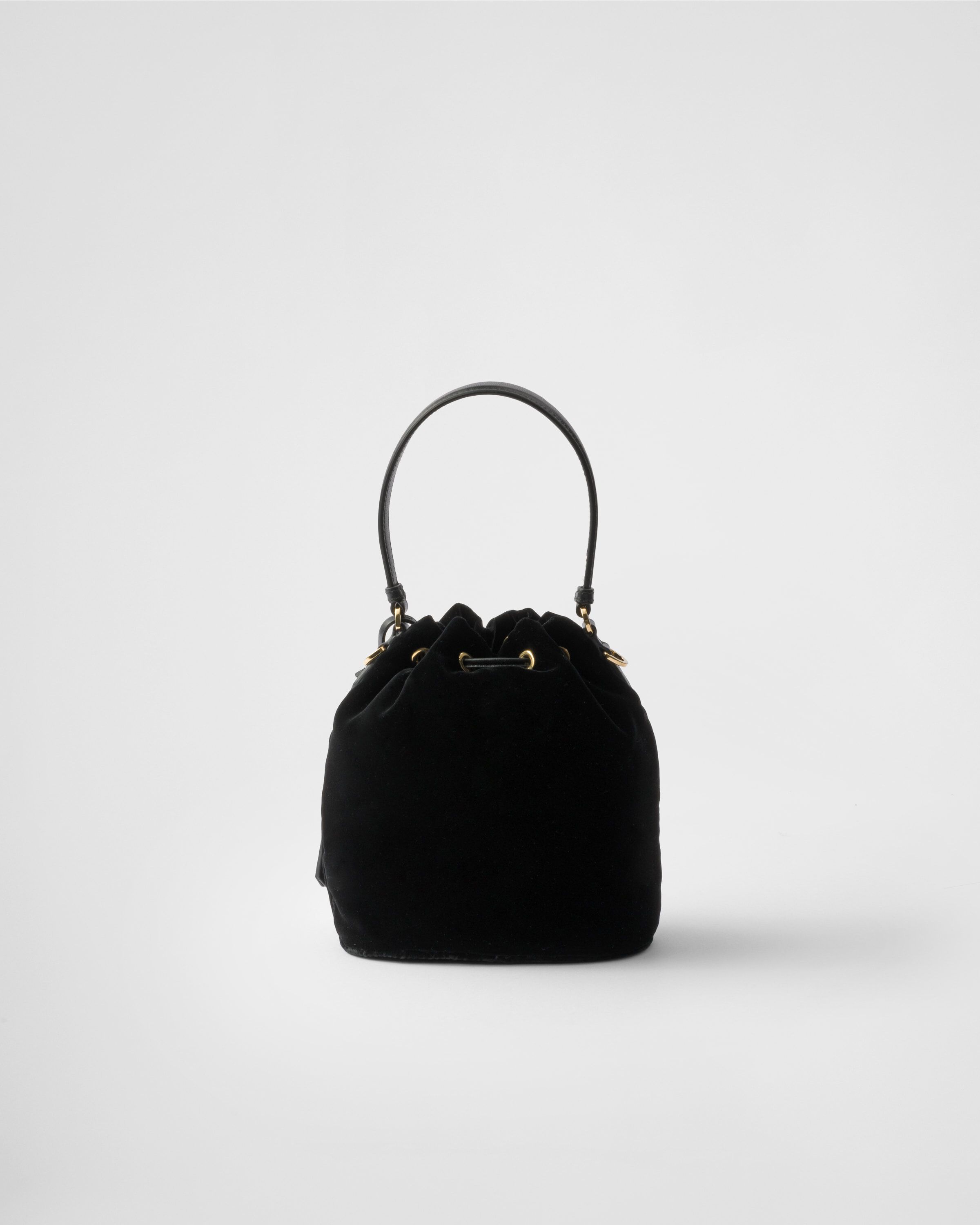 Velvet mini bag with nappa leather details