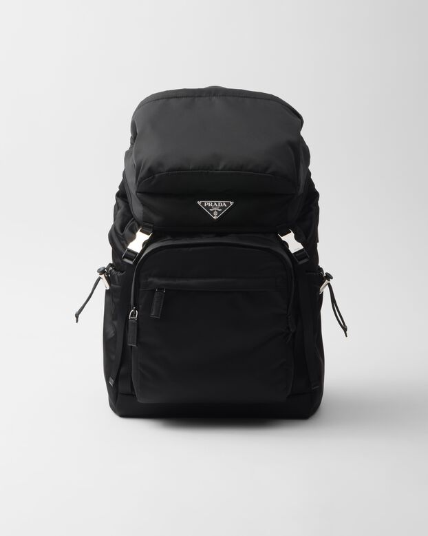 Re-Nylon and Saffiano leather backpack, , hi-res