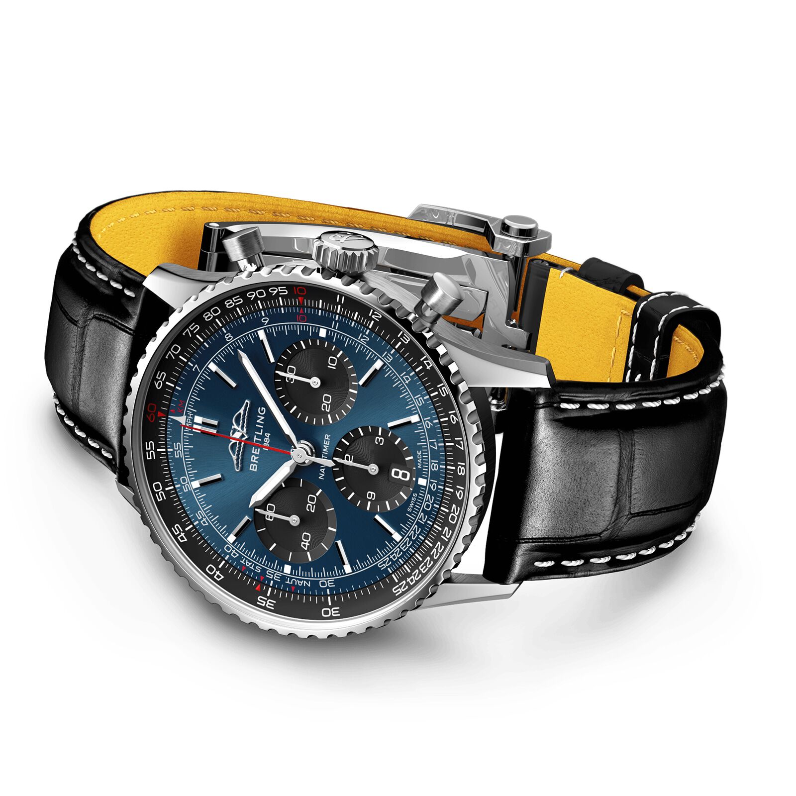 Breitling navitimer blue leather strap on sale