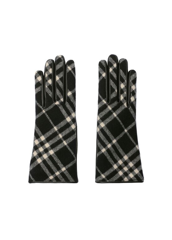 Check Wool Cashmere Gloves, , hi-res