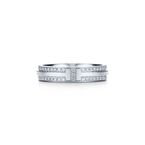 Tiffany T Narrow Pavé Diamond Ring in White Gold - Size 5
