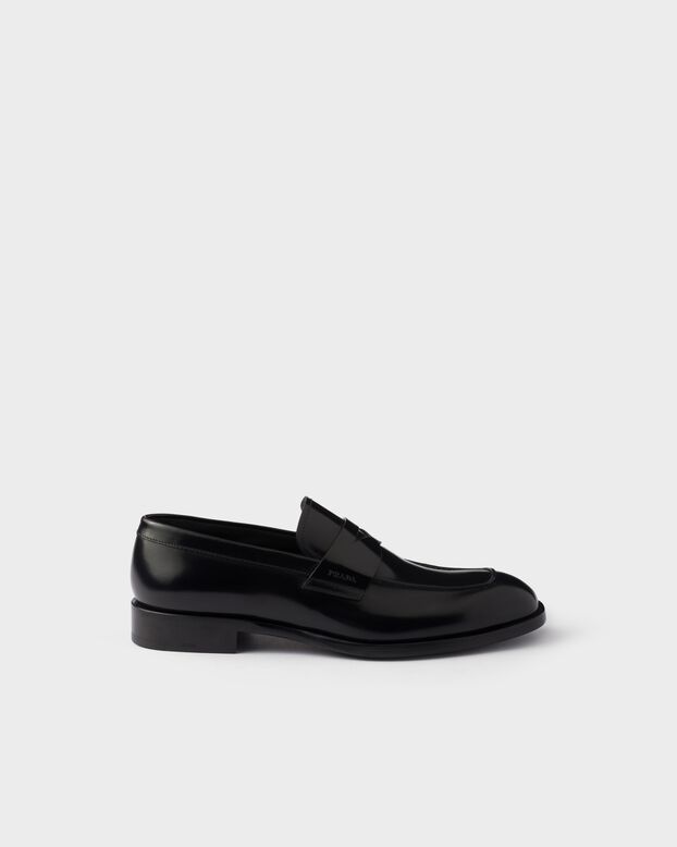 Brushed leather loafers, , hi-res
