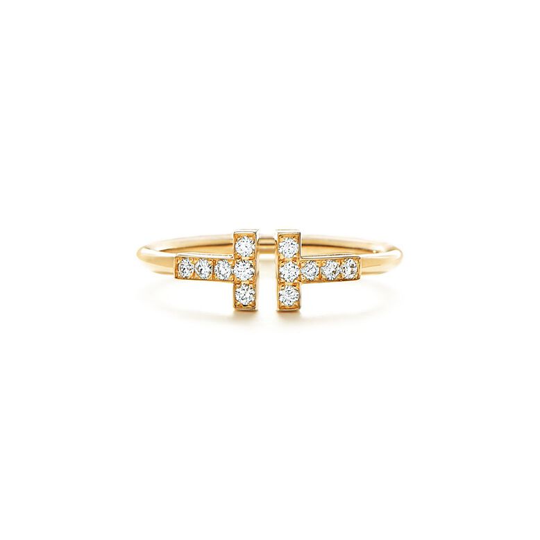 Tiffany T Diamond Wire Ring in Yellow Gold - Size 8, , hi-res