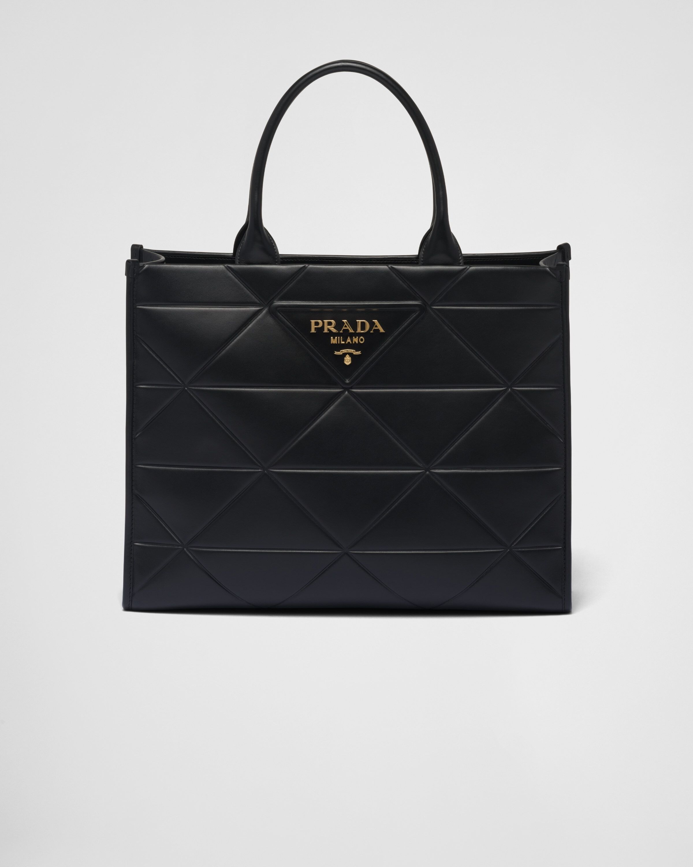 Large leather Prada Symbole bag with topstitching