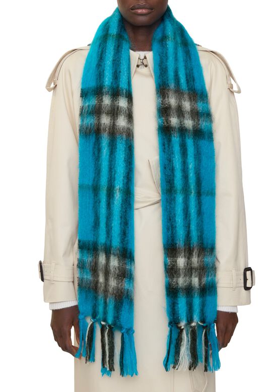 Check Mohair Wool Scarf, , hi-res
