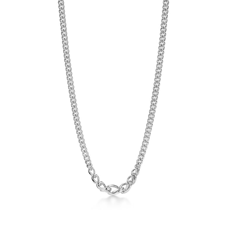 Tiffany Forge Graduated Link Necklace in High-polished Sterling Silver - Size 16IN, , hi-res