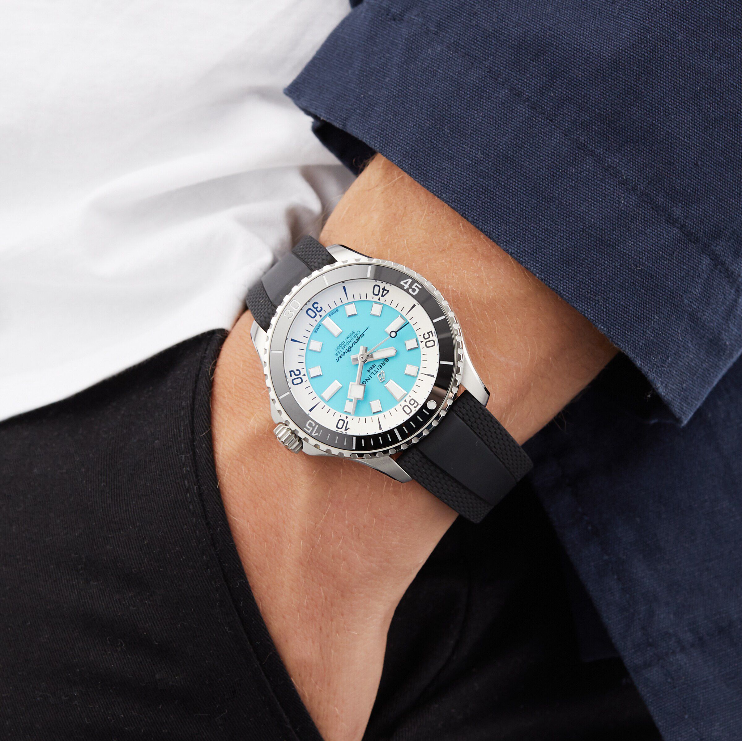 Breitling superocean rubber top