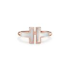 Tiffany T Wire Ring in Rose Gold with Mother-of-pearl - Size 6
