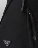 Re-Nylon and leather backpack, , hi-res