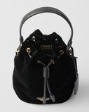 Velvet mini-bag with nappa leather details, , hi-res