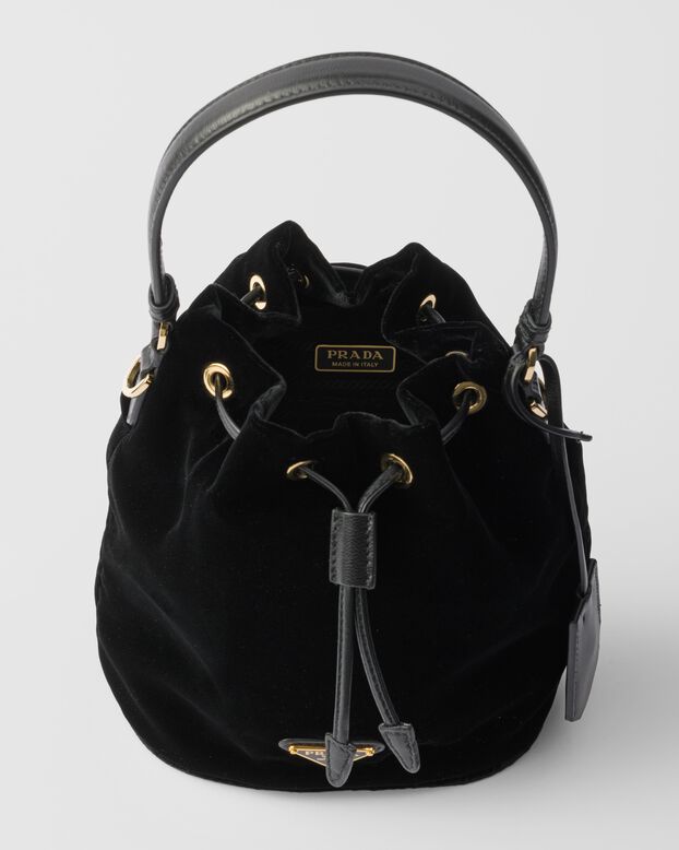 Velvet mini-bag with nappa leather details, , hi-res