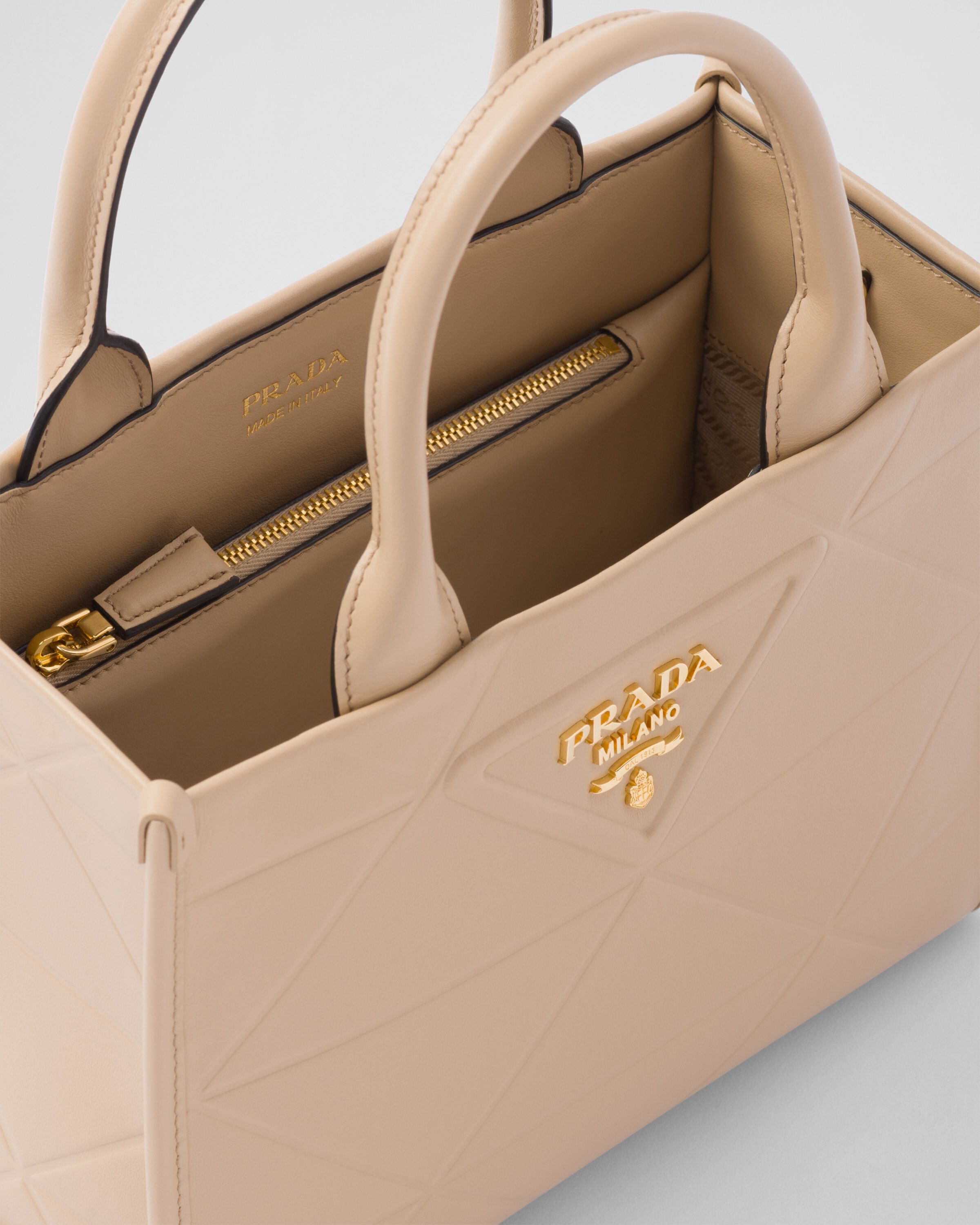 Mini Prada Symbole leather bag with stitching