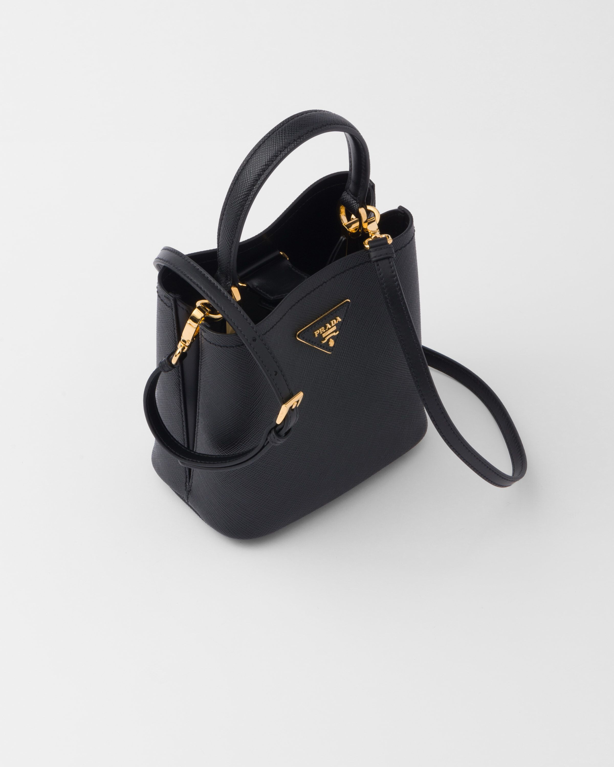 Small Saffiano Leather Prada Panier Bag
