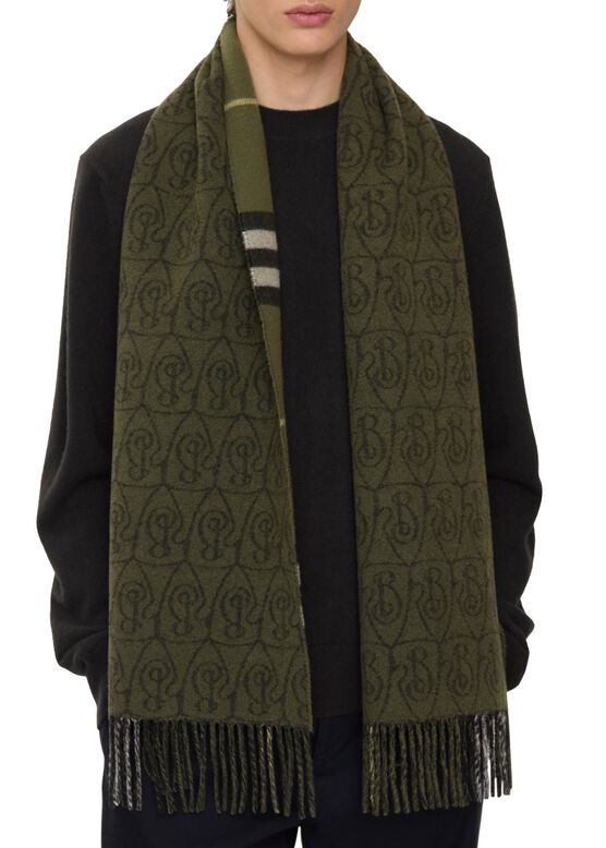 Reversible B Shield Cashmere Scarf, , hi-res