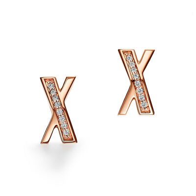 Atlas® X Earrings in Rose Gold with Diamonds