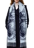 Reversible Etched Knight Cashmere Scarf, , hi-res