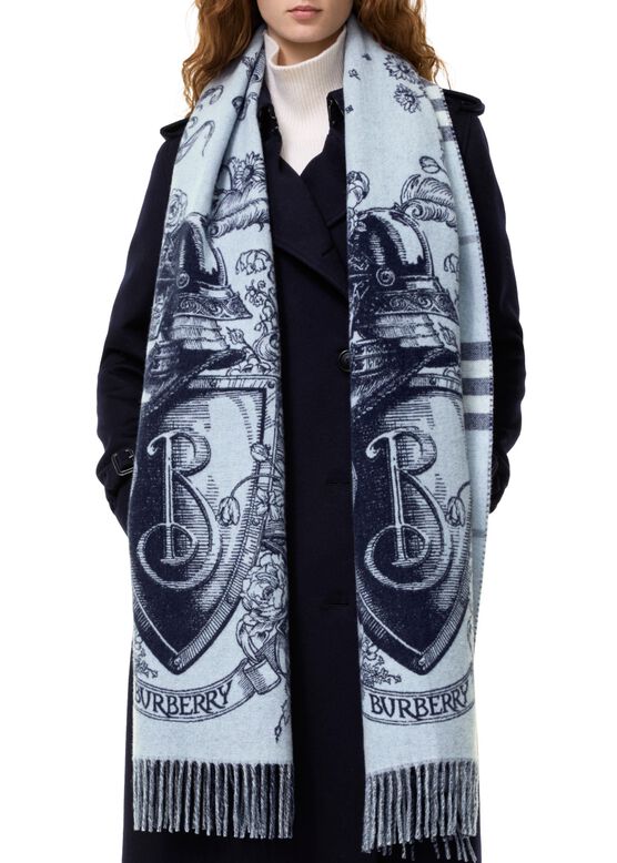 Reversible Etched Knight Cashmere Scarf, , hi-res