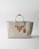 Linen blend tote bag, , hi-res