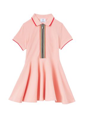 Icon Stripe Trim Cotton Piqué Polo Shirt Dress
