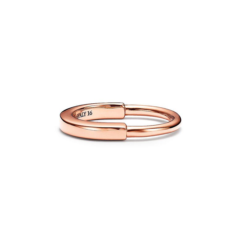 Tiffany Lock Ring in Rose Gold - Size 10, , hi-res
