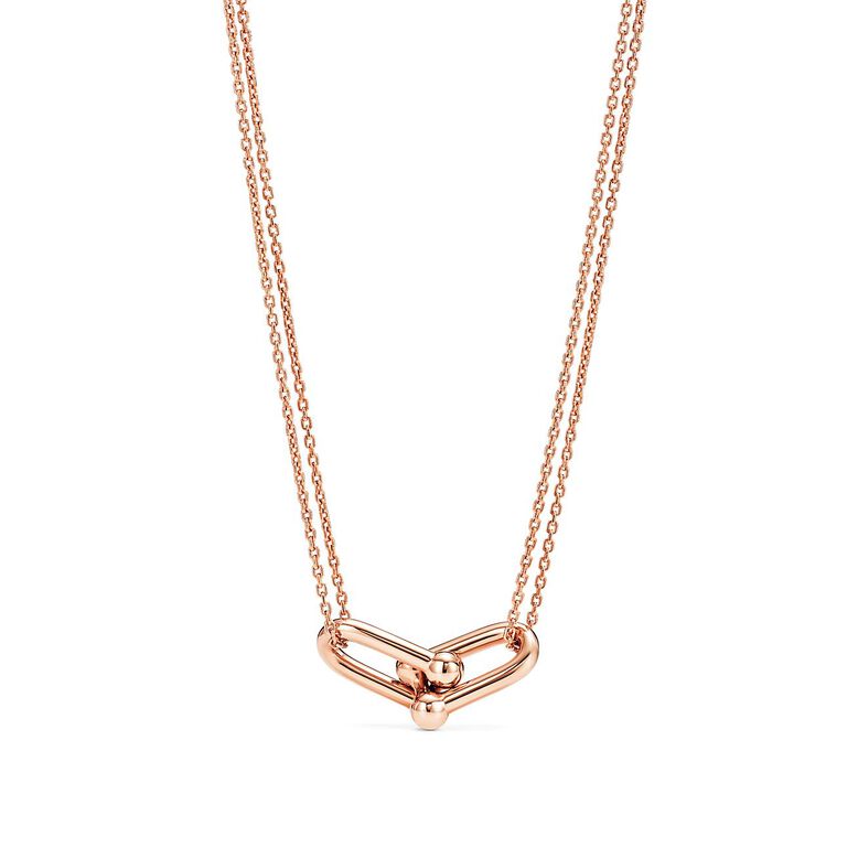 Tiffany HardWear Large Double Link Pendant in Rose Gold, , hi-res
