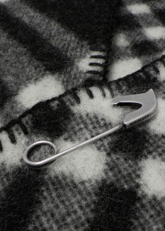 Check Wool Hooded Scarf, , hi-res