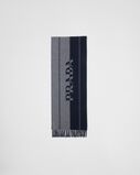 Small wool scarf with jacquard logo, , hi-res