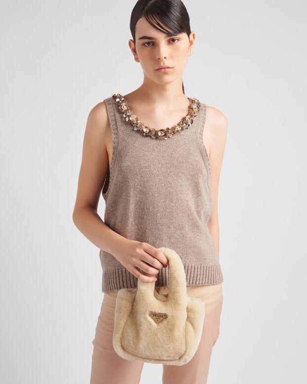 Mini shearling handbag, , hi-res