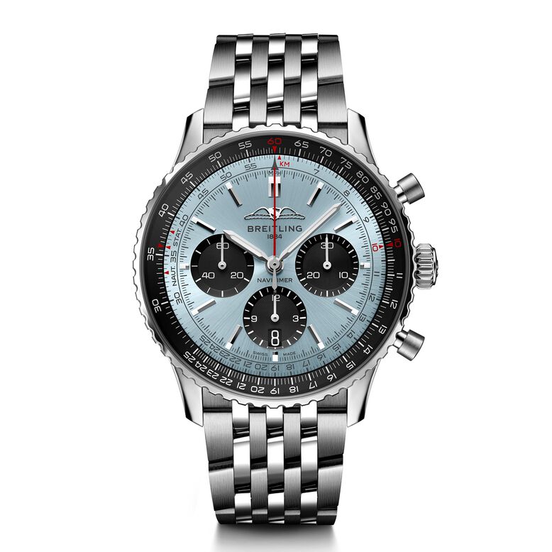 Navitimer B01 Chronograph 43 Stainless Steel Ice Blue Watch, , hi-res