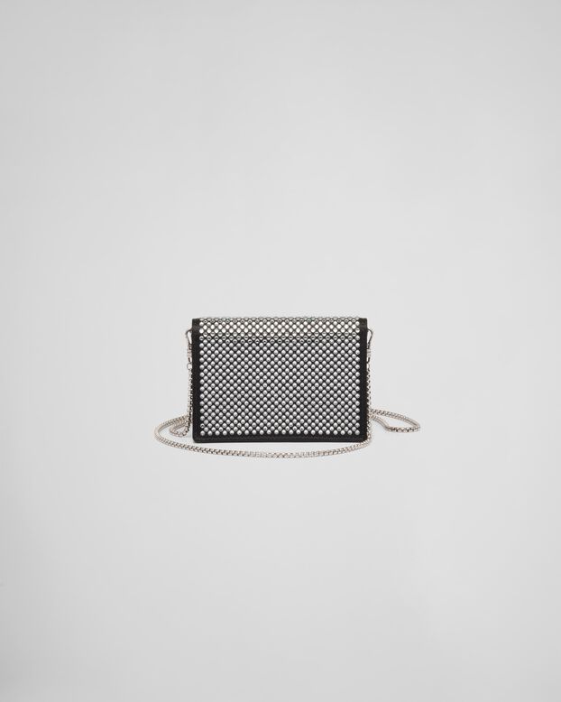 Cardholder with shoulder strap and crystals, , hi-res