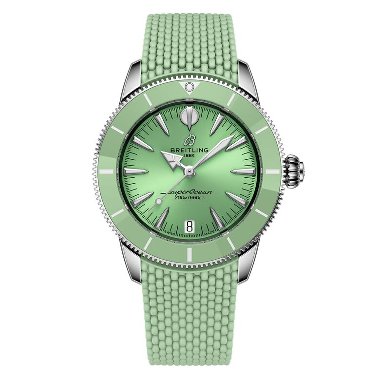 Superocean Heritage Automatic 36mm Unisex Watch Green Rubber, , hi-res