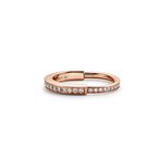 Tiffany Lock Ring in Rose Gold with Pavé Diamonds - Size 6 1/2