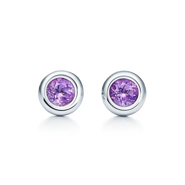 Elsa Peretti® Color by the Yard earrings in sterling silver with amethysts., , hi-res