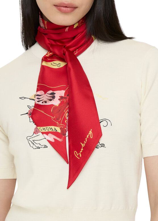 Skinny Watercolour EKD Silk Scarf, , hi-res