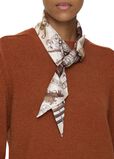 Skinny Reversible Etched Knight Silk Scarf, , hi-res