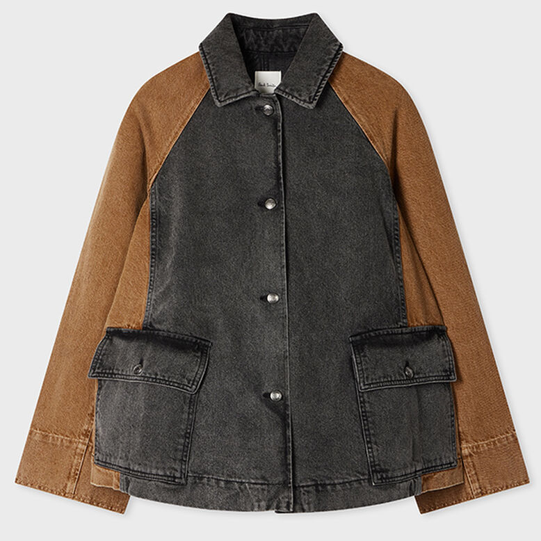 Women's Contrast Denim Jacket, , hi-res