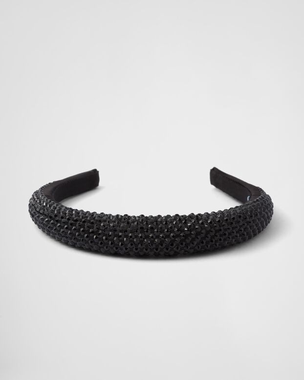 Satin hairband with crystals, , hi-res