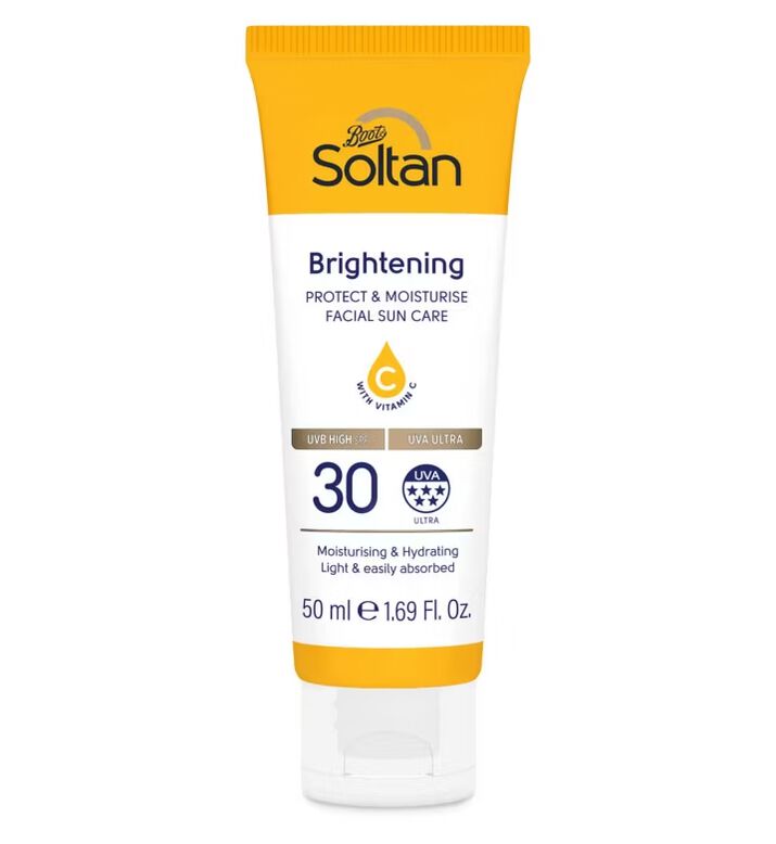 Soltan Protect &amp; Moisturise Brightening Facial Suncare Lotion with Vitamin C SPF30 50ml, , hi-res
