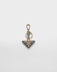 Saffiano leather and metal keychain