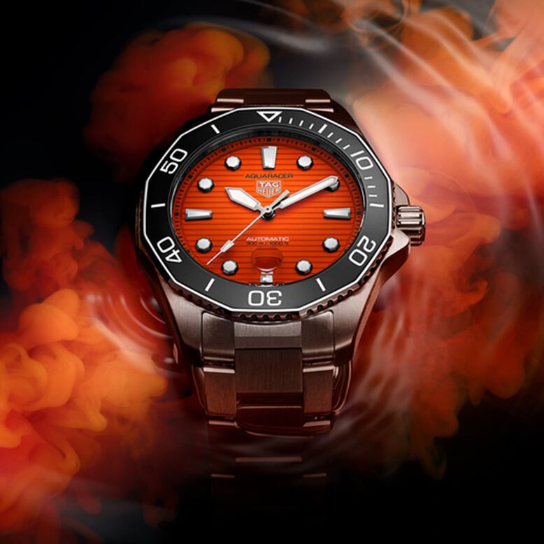 Aquaracer Professional 300 43mm Orange Diver Mens Watch, , hi-res